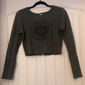 Ribbed long sleeve crop top